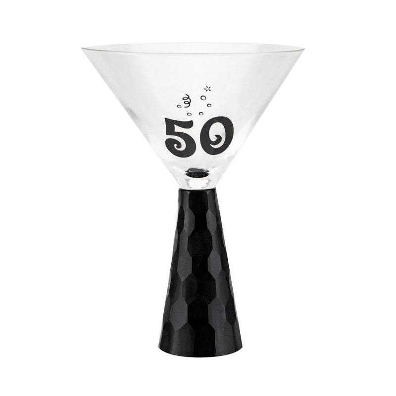 Birthday Stump Martini Glass (Black)