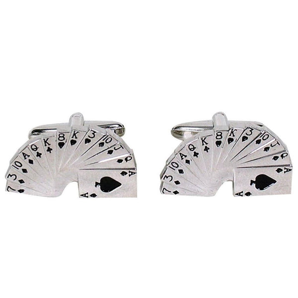 Fan Cards Button Cufflinks (Silver)