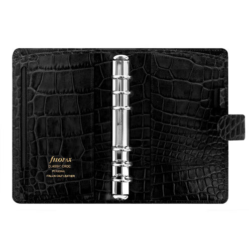 Filofax Classic Croc Personal Organiser (Ebony)