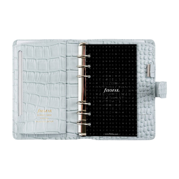 Filofax Classic Croc Personal Organiser (Silver Mist)