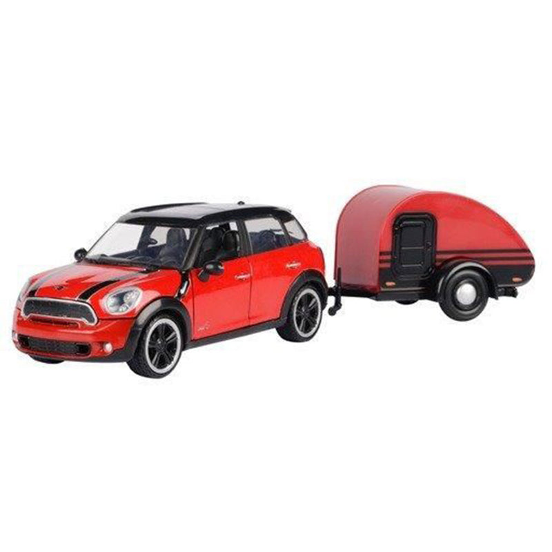 Mini Cooper S Countryman w/ traileri 1/24 -malli