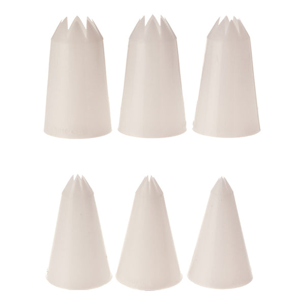 Appetito Star Plastic Piping Nozzles 6pcs (White)