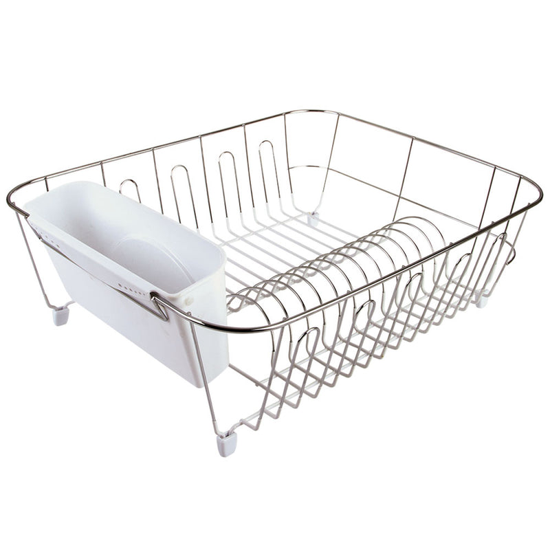 D.Line Large Dish Drainer Chrome/PVC med Caddy