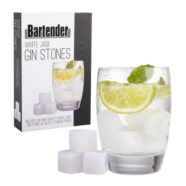 Bartender White Jade Gin Stones with Bag (Set of 6)