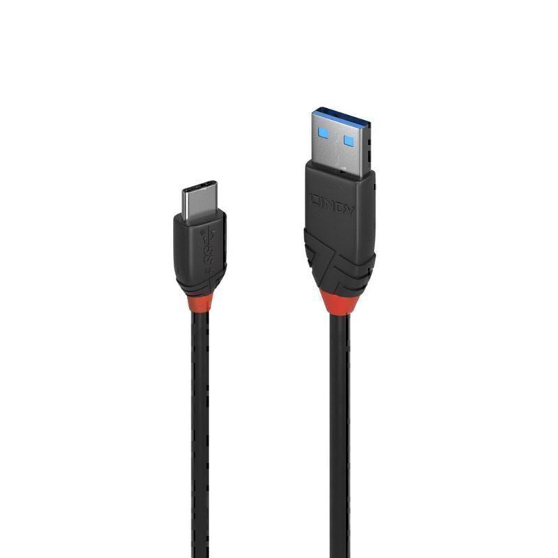 Lindy USB-C 3.1 USB-A-kaapeliin 3a musta viiva