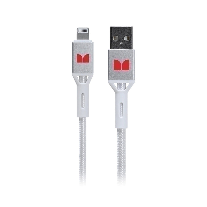 Hirviö salama USB-A-kaapeliin 2m (valkoinen)