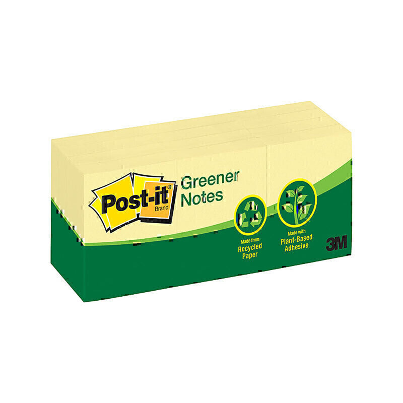 Post-it Greener Notes 12PK (Kanarian keltainen)