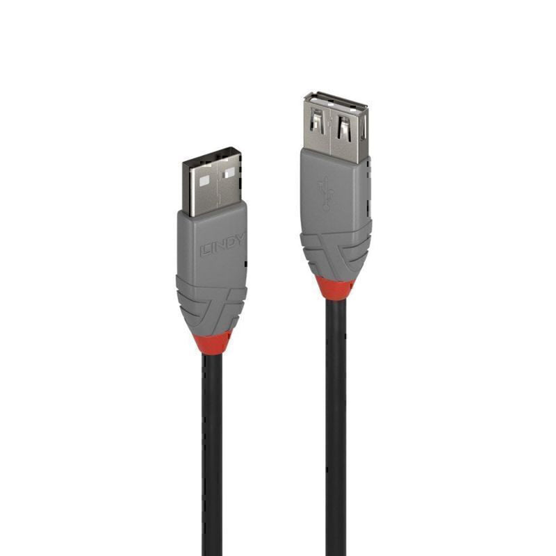 Lindy USB-A 2.0 -laajennuskaapelin anthra-linja