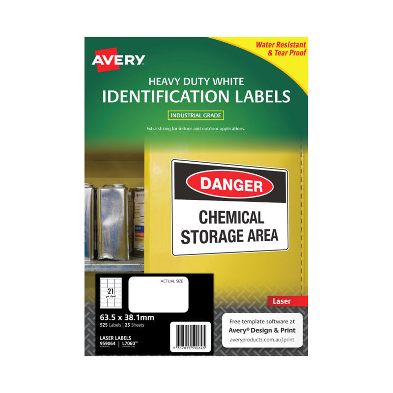 Avery Heavy Duty Laser Etiketter 25pk