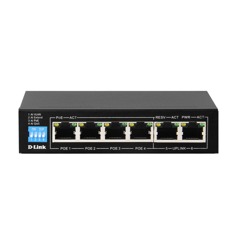 D-Link Gigabit Poe Switch med 2 Uplink-portar