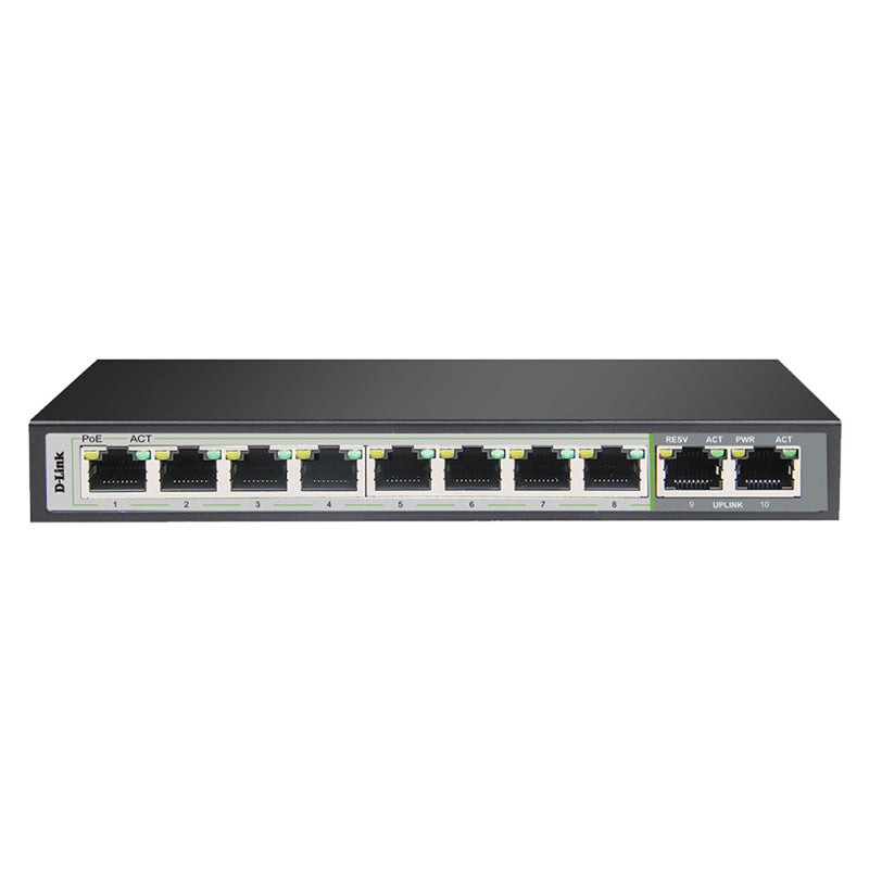 D-Link Gigabit Poe Switch med 2 Uplink-portar