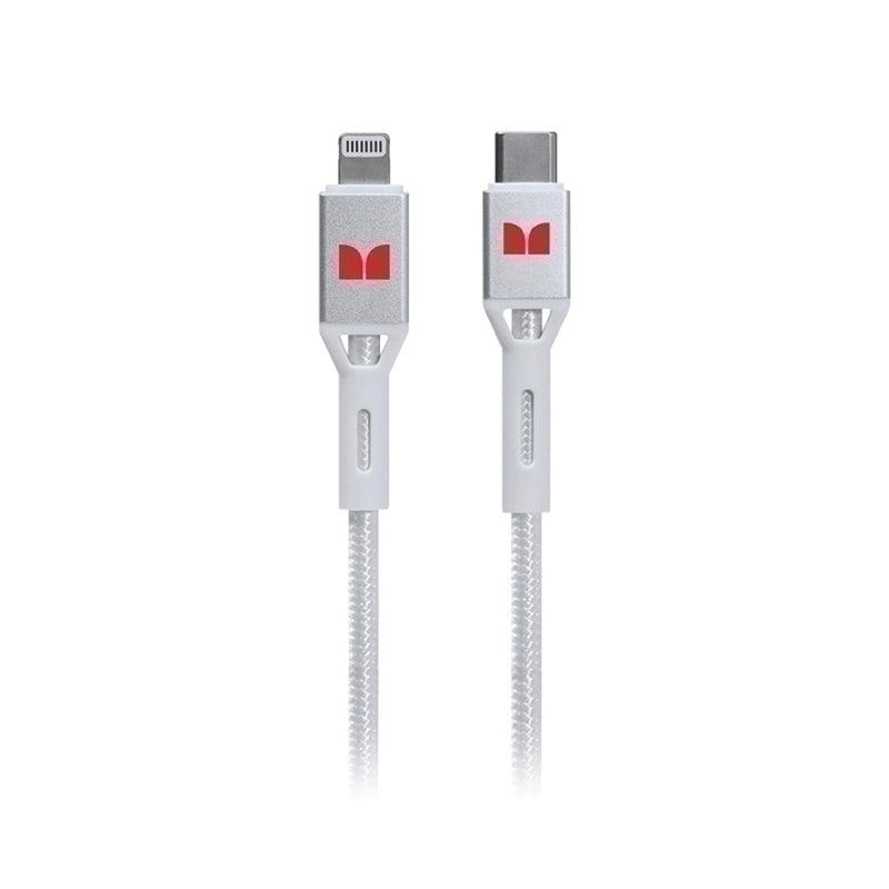 Hirviö salama USB-C-kaapeliin 2m (valkoinen)