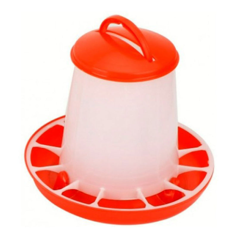 Plastic Poultry Feeder (Red and White)