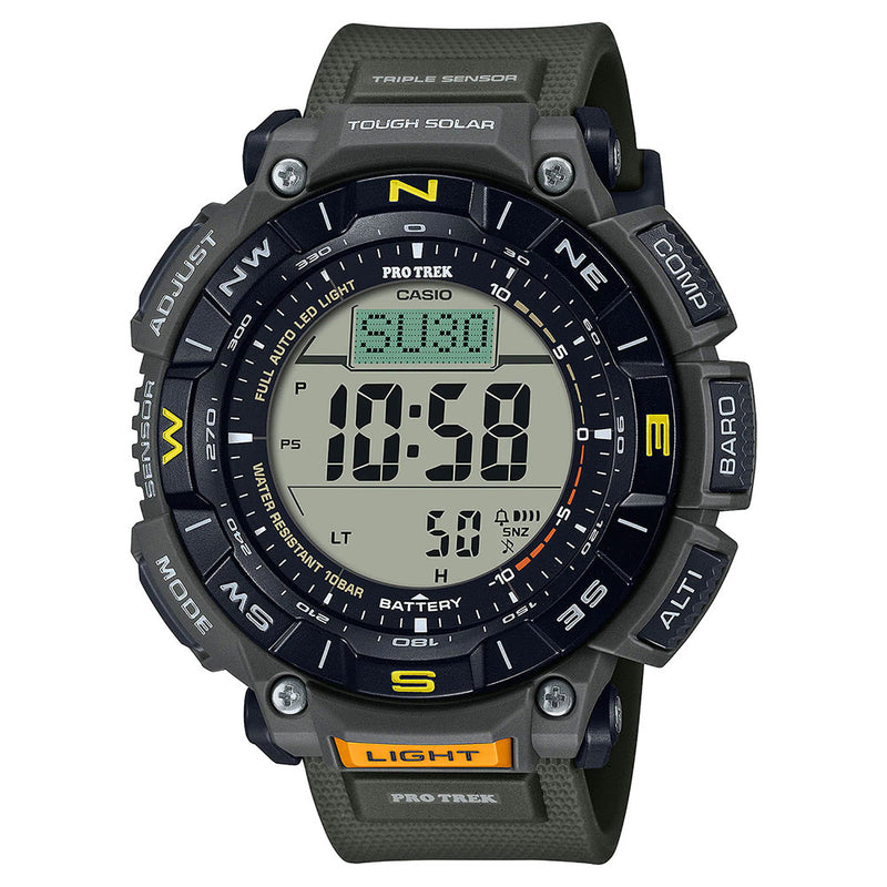 Pro Trek Prg340 Triple -anturihartsi Band Watch (Musta)