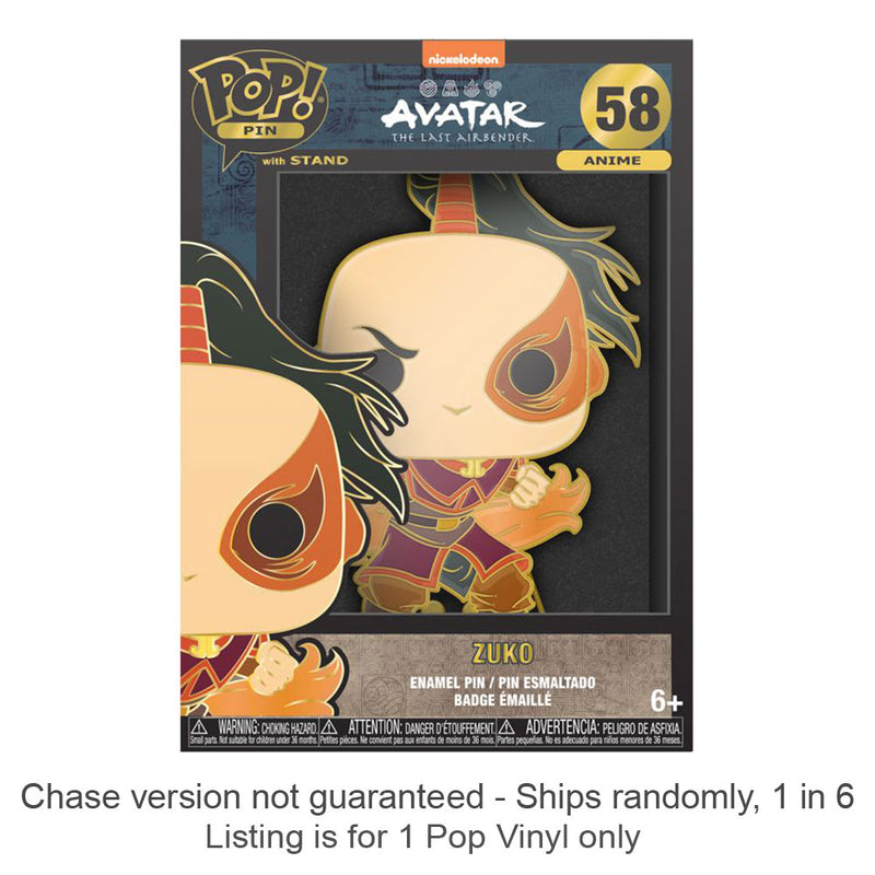 Avatar: the Last Airbender Zuko 4" Pop! Pin