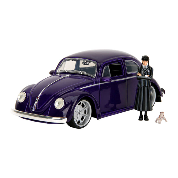 Wednesday TV VW Beetle with Wednesday 1:24 Scale Vehicle