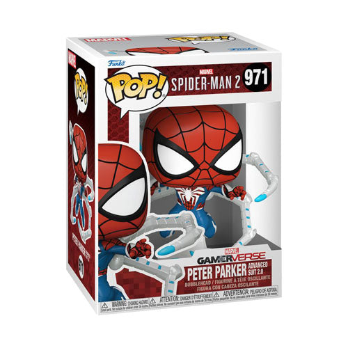 Spiderman 2 Peter Parker w/ Advanced Suit 2.0 Pop! Vinyl