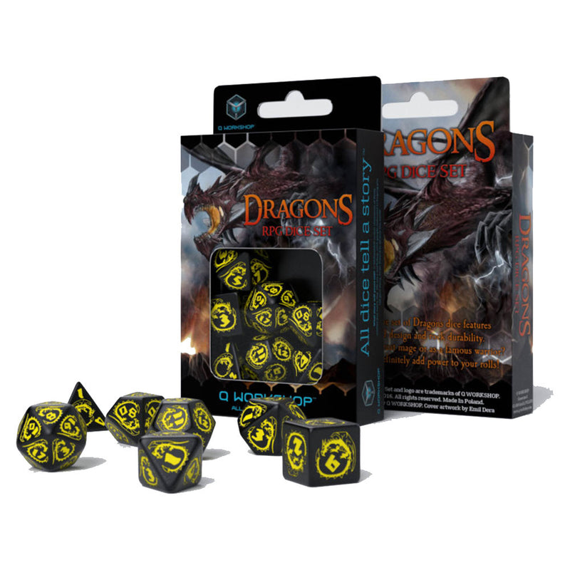 Q Workshop Dragons RPG DICE (uppsättning av 7)