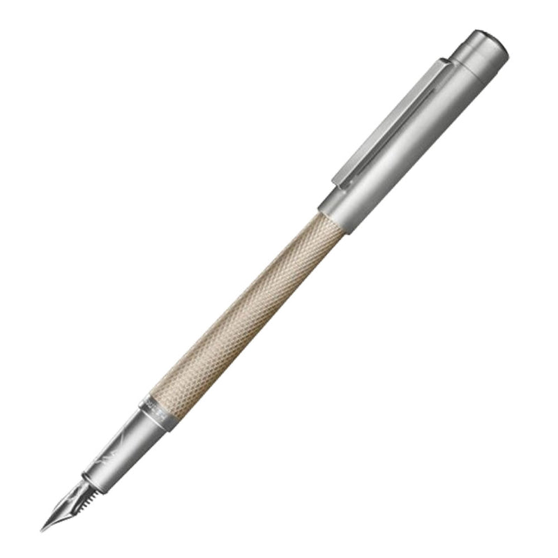 Guilloche Rhodium Coated 18k Fountain Pen (Slim)