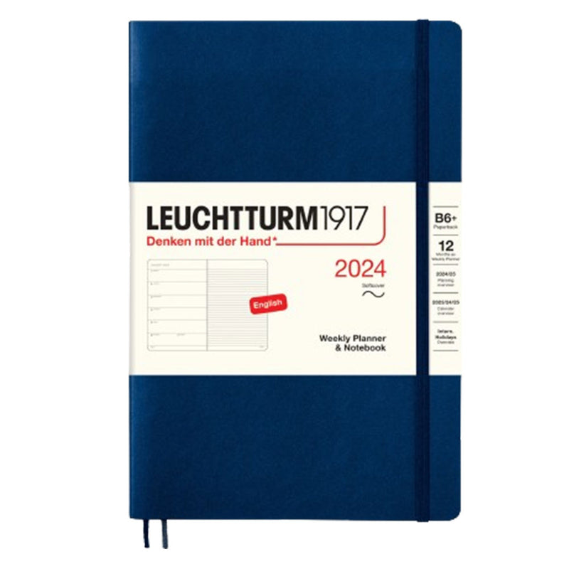 2024 B6+ Weekly Planner & Notebook (Pehmeäkantinen)