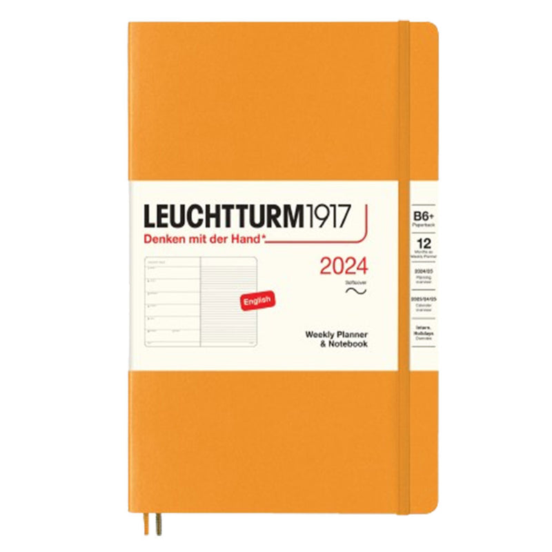 2024 B6+ Weekly Planner & Notebook (Pehmeäkantinen)