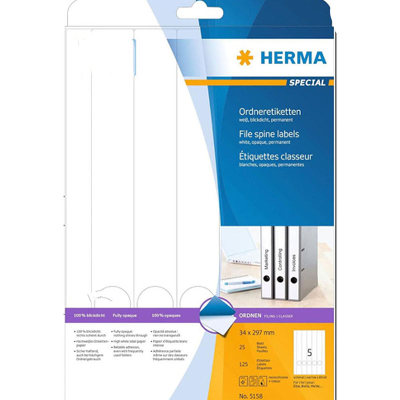 Herma File Spine Labels A4 25pc (White)