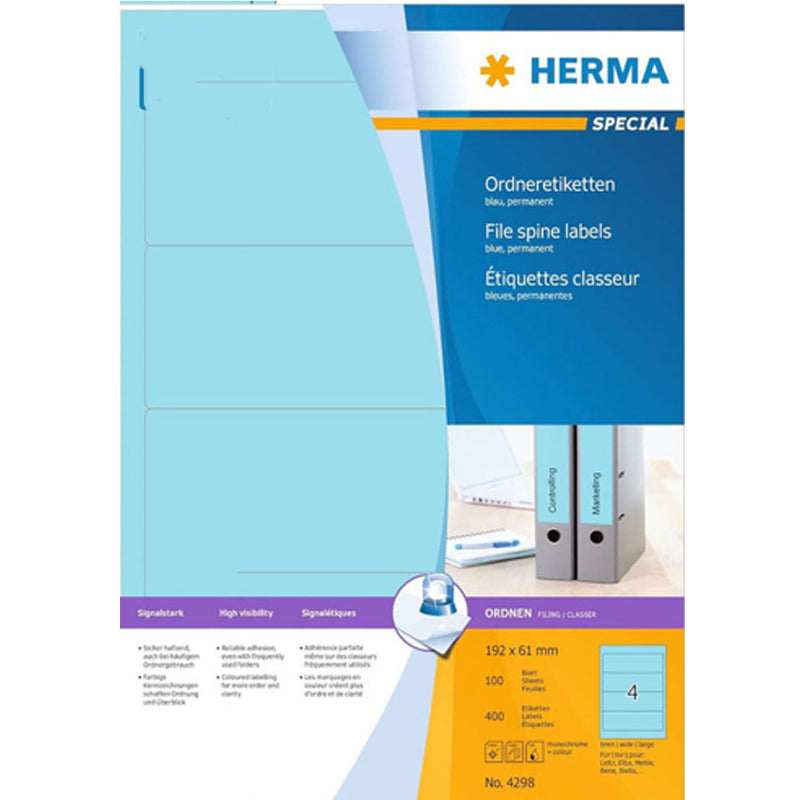 Herma Coloured File Spine Labels A4 100pc (192x61mm)