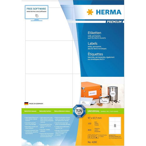 Herma Premium Labels A4 96.5mm 100pc