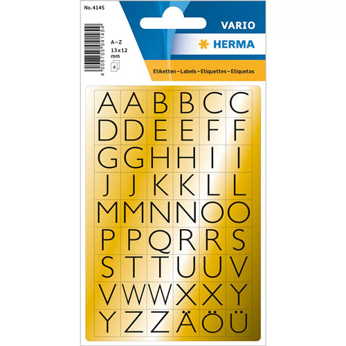 Herma Letter Film Sticker A-Z (Black/Gold)