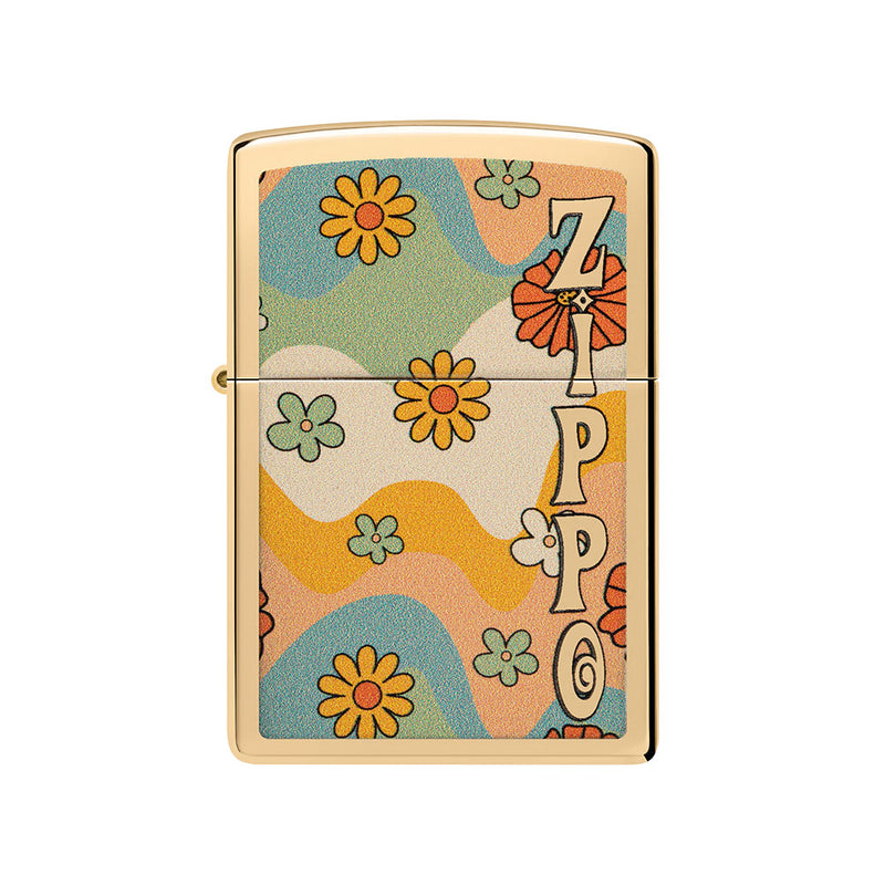 Zippo Flower Power Design tuulenpitävä vaaleampi