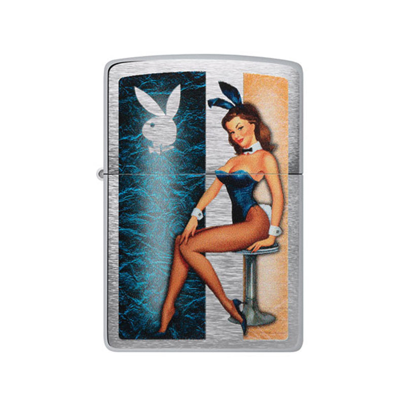 Zippo Playboy harjasi kromin tuulenpitävää kevyempää