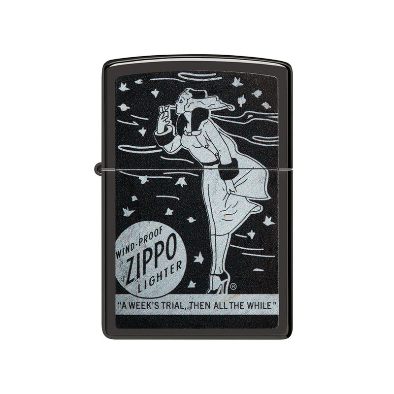 Zippo Zippo Design Musta tuulenpitävä vaaleampi