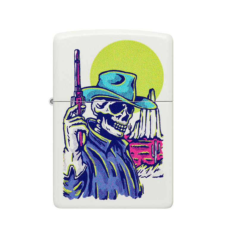 Zippo Cowboy Skull Design tuulenpitävä vaaleampi