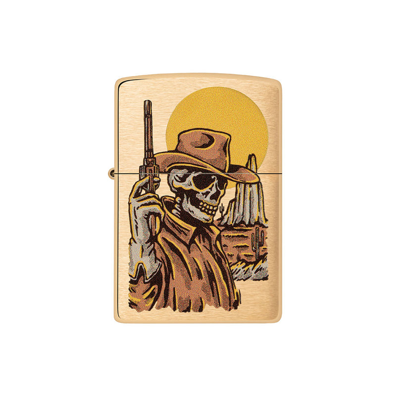 Zippo Cowboy Skull Design tuulenpitävä vaaleampi