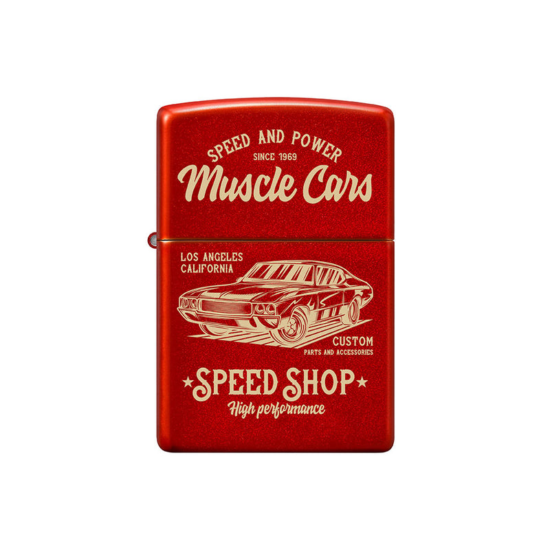 Zippo Muscle Car Design Windproof Lighter (Metallic Red)