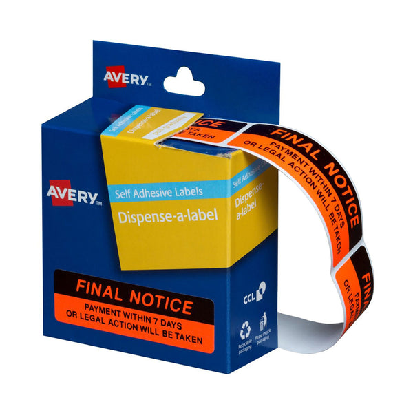 Avery Final Notice Label Dispenser (19x64mm)