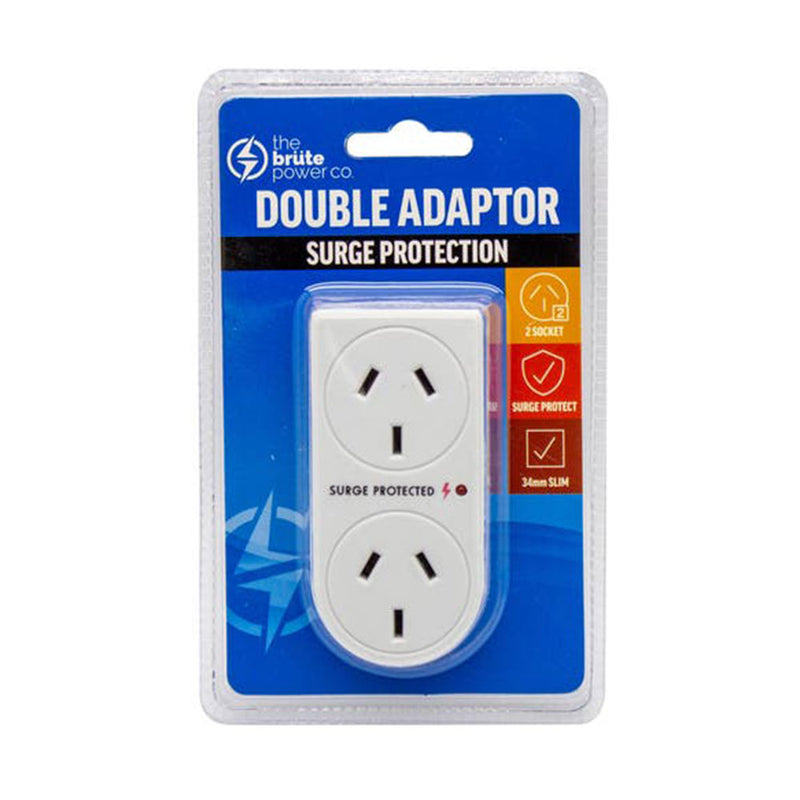 TBPC W/ Surge Protection Double Adapter (valkoinen)