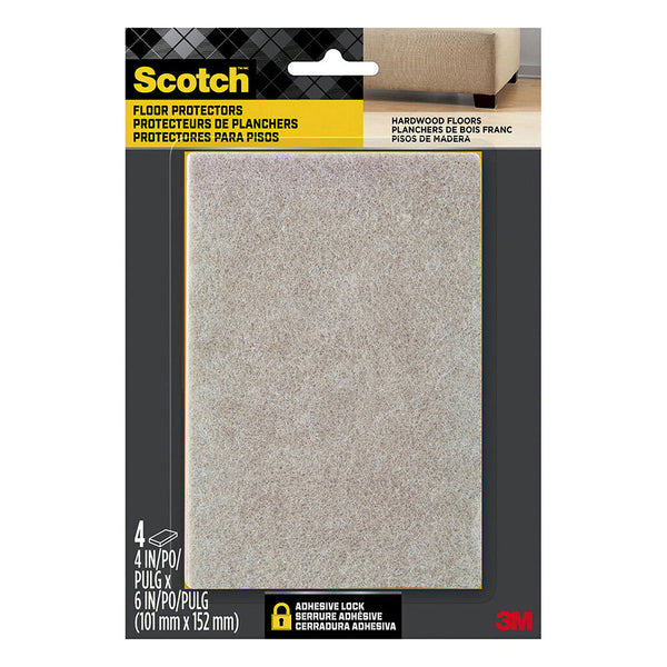 Scotch Rectangle Felt Pads 4pk (Beige)