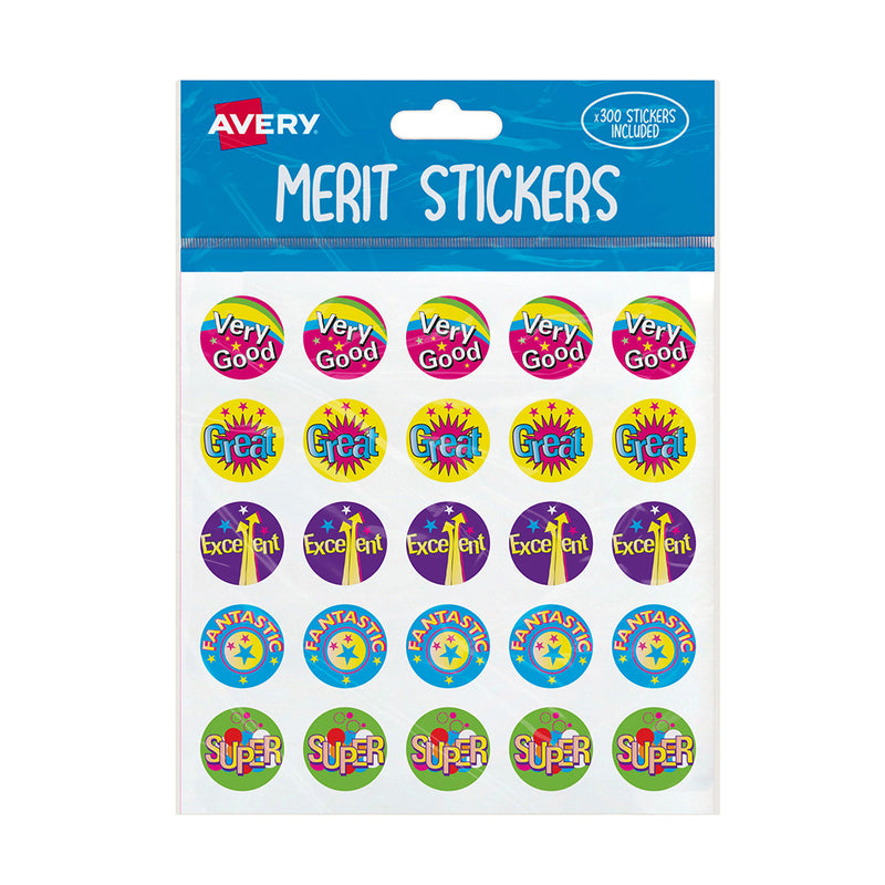 Avery Captions Merit Stickers 300st