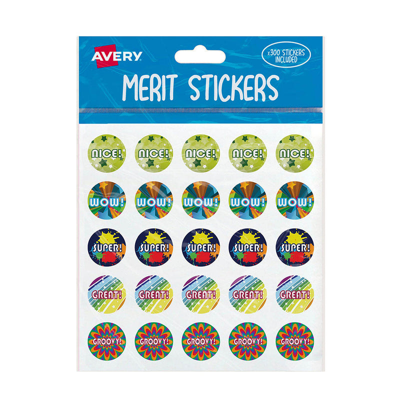 Avery Captions Merit Stickers 300st