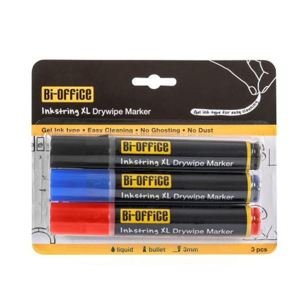 Bi-Office 3.00mm Bullet Nib Whiteboard Marker (Pack of 3)