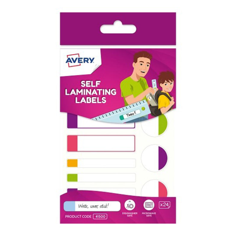 Avery Kids Self Lamining Label 24kpl