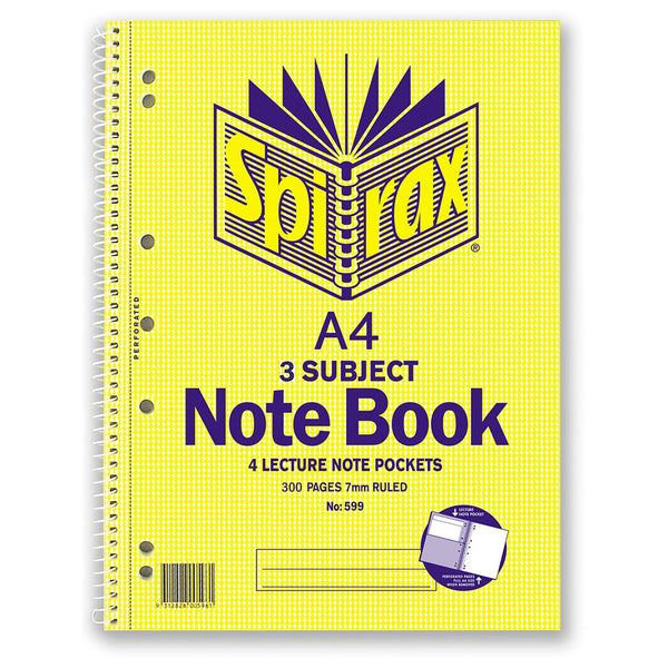 Spirax 599 A4 3-Subject Notebook (Pack of 5)