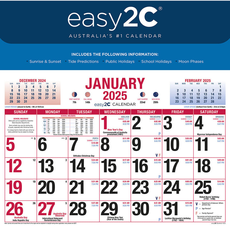 Easy2cMagnetic 2025 Calendar