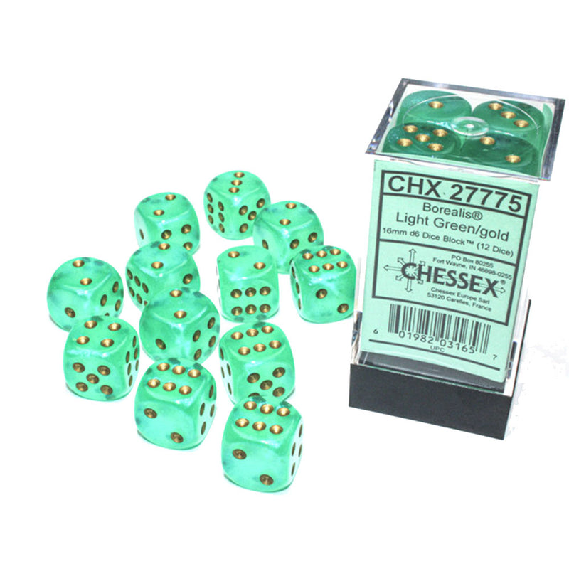 Borealis Chessex 16 mm D6 Luminary Dice Block