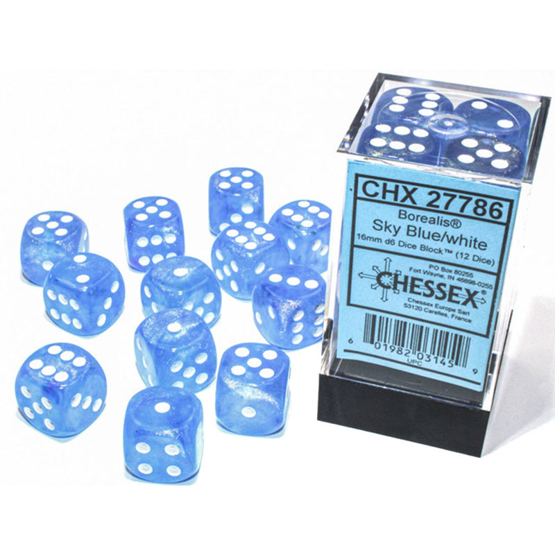 Borealis Chessex 16 mm D6 Luminary Dice Block