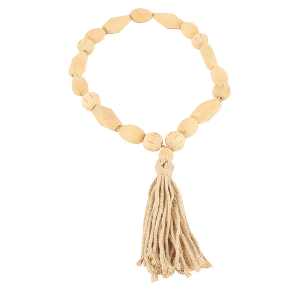 Henley Jute Tassel with Wood Beads 45cm