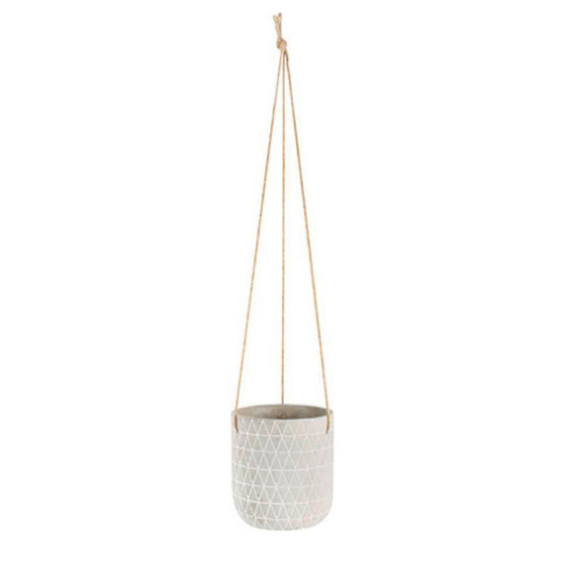 Destiny Hanging Concrete Pot Planter (vit)