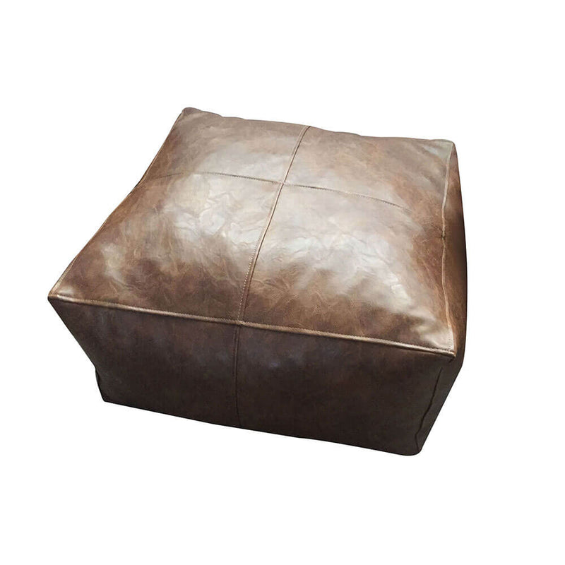 Bangalow ottoman w/ fill tan pu läder