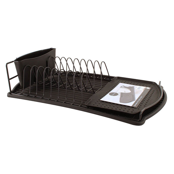 Modern Dish Rack with Base (Matte Black)